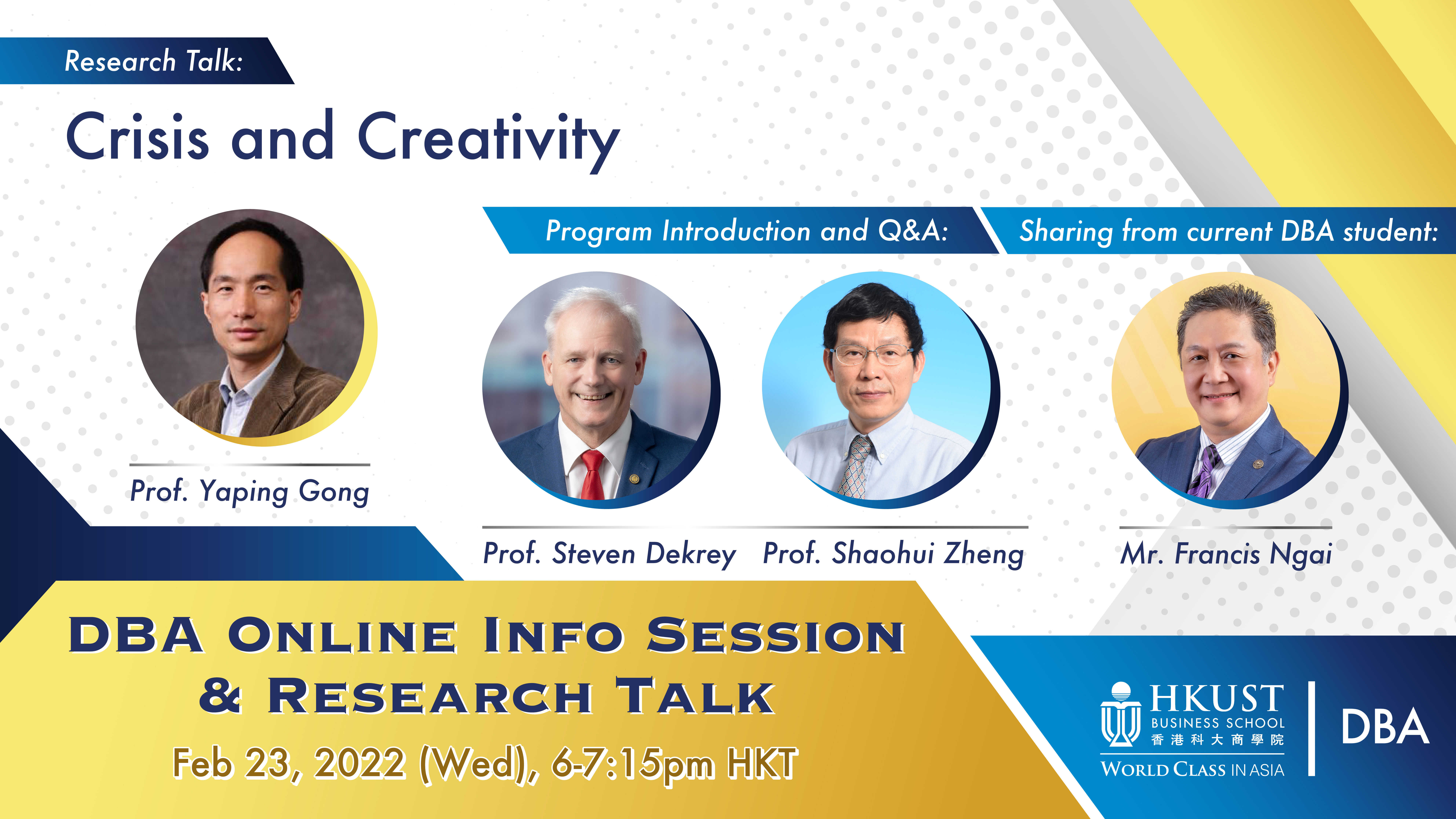 Online Info Session and Research Talk on "Crisis and Creativity" by Prof. Yaping Gong